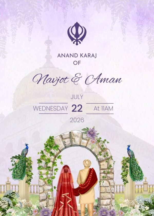 1 Floral Sikh Wedding Invitation