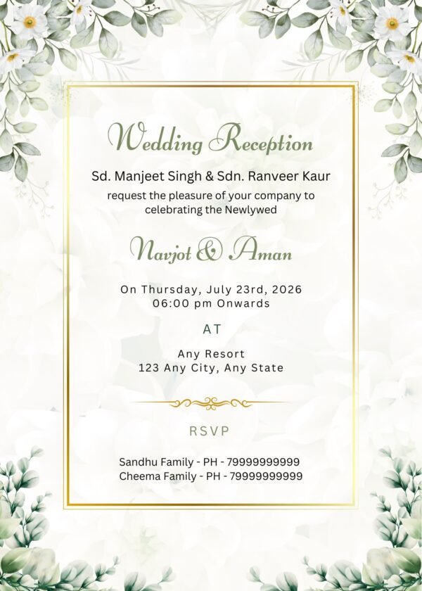 5 Floral Sikh Wedding Invitation